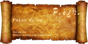 Paizs Éva névjegykártya